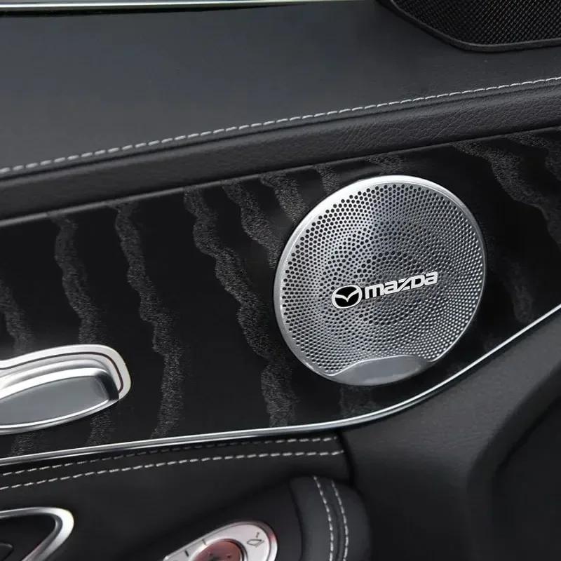 2/4pcs Car Speaker Audio Sticker Interior Decoration For Mazda 3 5 6 323 626 RX8 MX3 MX5 CX5 Atenza Axela Auto Accessories