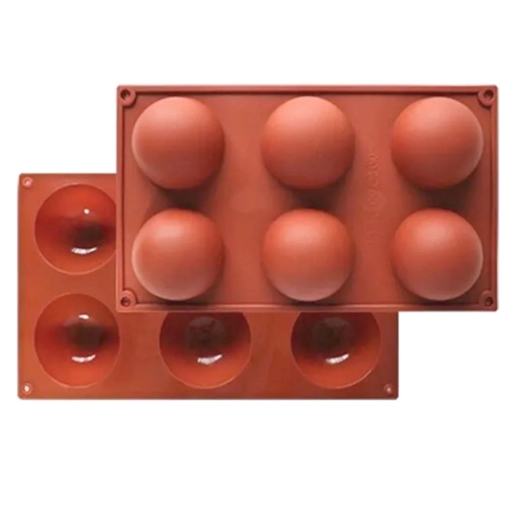6 Holes Dessert Molds Half Ball Food Grade Silica Gel Cake Making Supplies for Home Kitchen