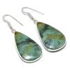 Natural Tibetan Turquoise 925 Sterling Silver Jewelry Earring 1.97" AEE-10852