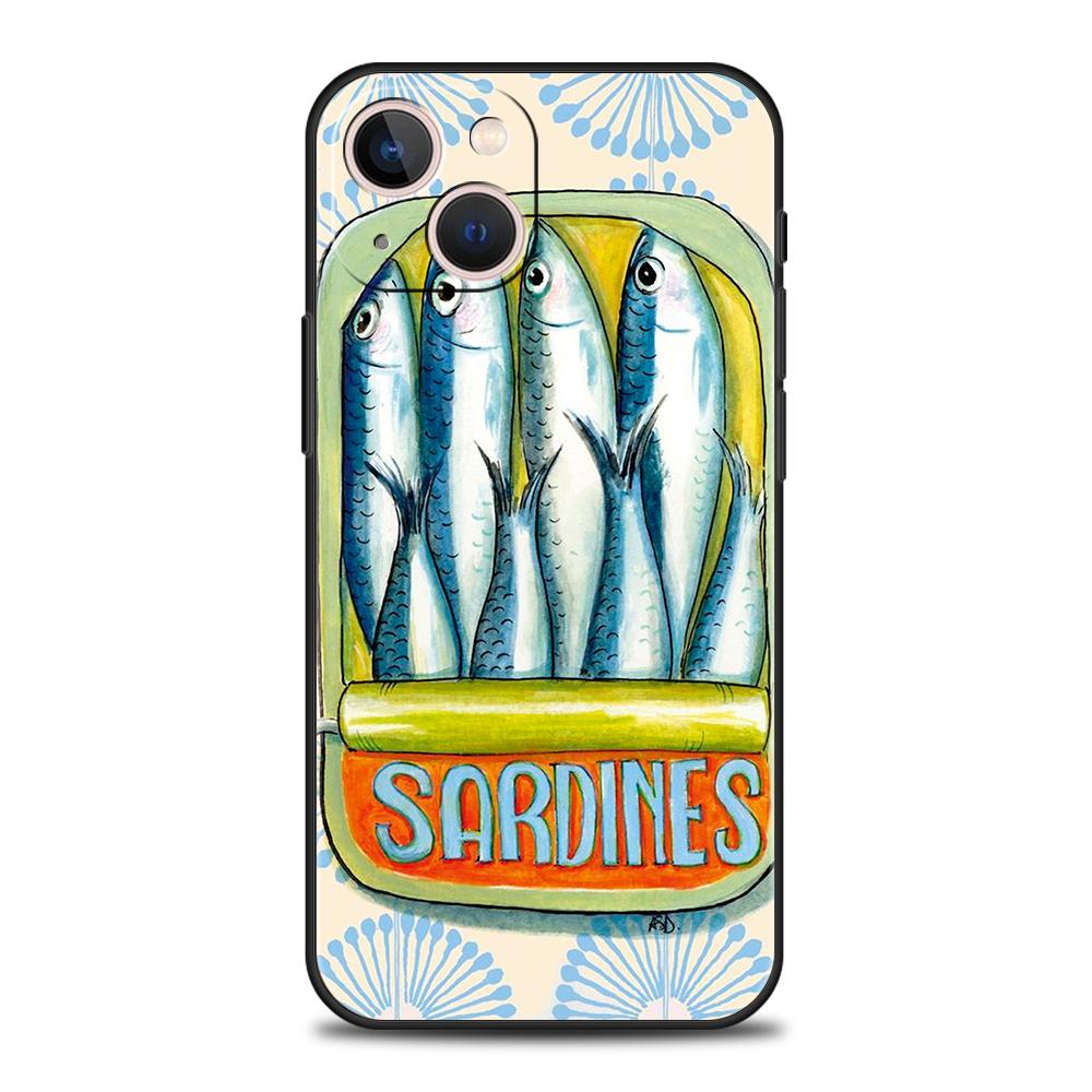 Luxury TPU Soft Phone Case For iPhone 17 Air 16E 16 11 15 14 Pro MAX 12 13 7 8 Plus X XR XS SE 2022 Cover Sardines Canned
