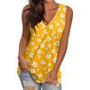 Women's Casual Fashion V-Neck Sleeveless Pullover Top Printed Vest T-Shirt