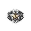Retro Golden Cross Star Ring For Men Punk Gothic Rock Hiphop Open Ring Handmade Unisex Jewelry Bikers Accessories Lovers Gift