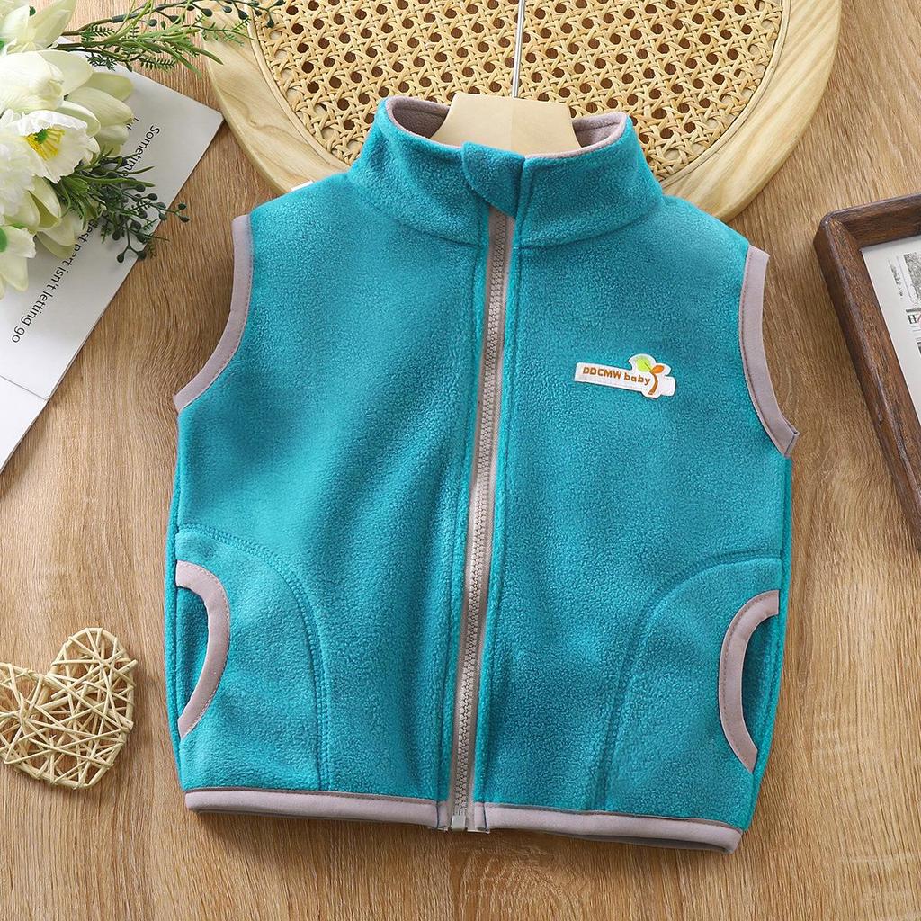 Children's Reversible Fleece Vest - Warm Double-Sided Zipper Cardigan for Toddlers and Kids