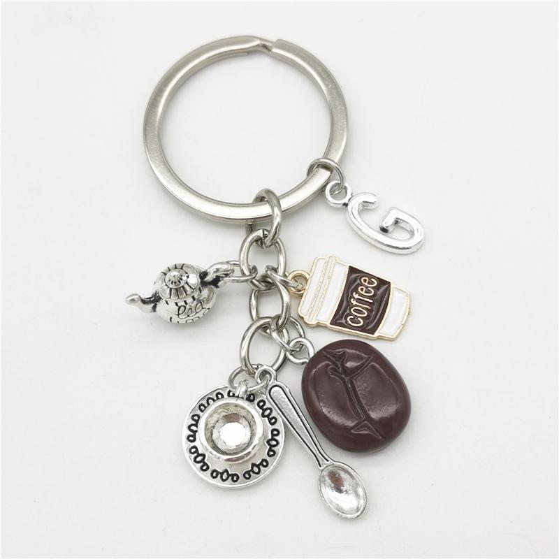 

Брелок с 26 буквами, кулон в виде кофейного зерна, брелок с кофе, повседневный брелок, креативные сувениры, подарки G