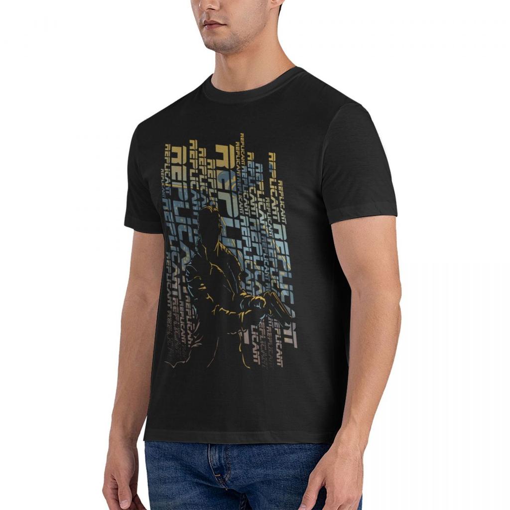 Replicant City Blades Runner 2049 Printed T-Shirt Funny Mens Short Sleeve Loose Oversized Men Designer Y2K T Shirts Custom