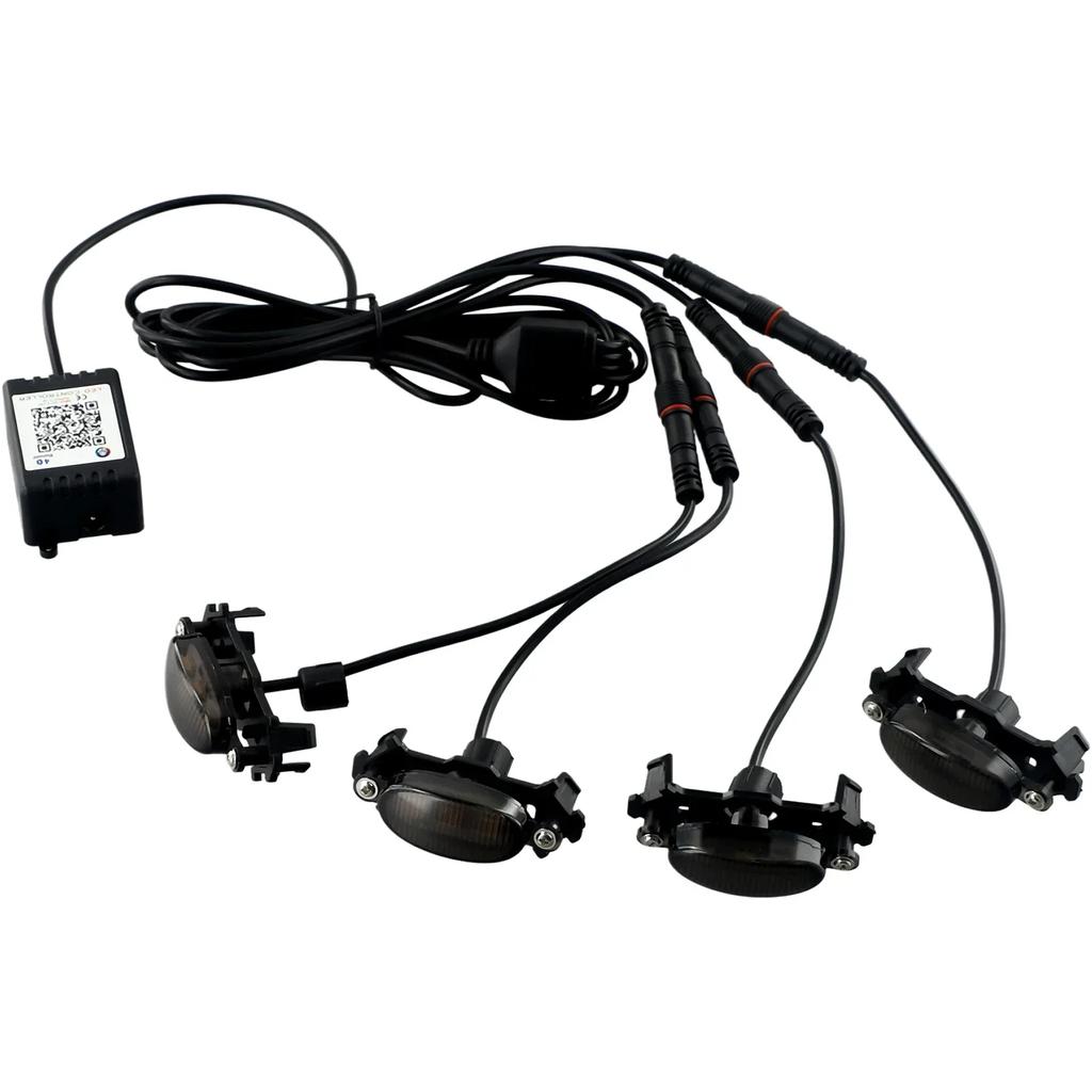 4PCS RGB Color LED Grille Light Kit Fits For Tacoma For TRD Pro 2016-2024 Raptor Style Car Automobiles Lamps Accessories