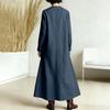 Women's -color Mid-length Loose-fitting Dress With Large Pockets And Casual