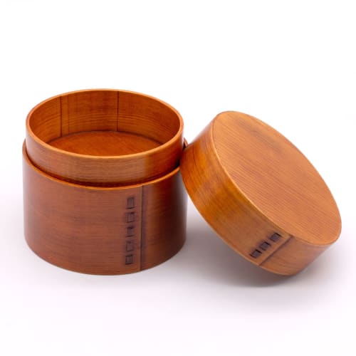 Wakayama Wappa Bento Box Store, a 12cm Two-tiered Bento Box Made of Lacquered Wood (A-53-273394)