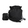 adidas Logo Drawstring Closure Polyester Fabric Tote Shoulder Bag Women Bags Black IK4776