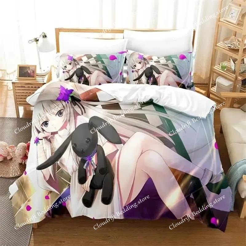Anime Yosuga No Sora Kasugano  Bedding Set Boys Girls Twin Queen Size Duvet Cover Pillowcase Bed Kids Adult Home Textileextile
