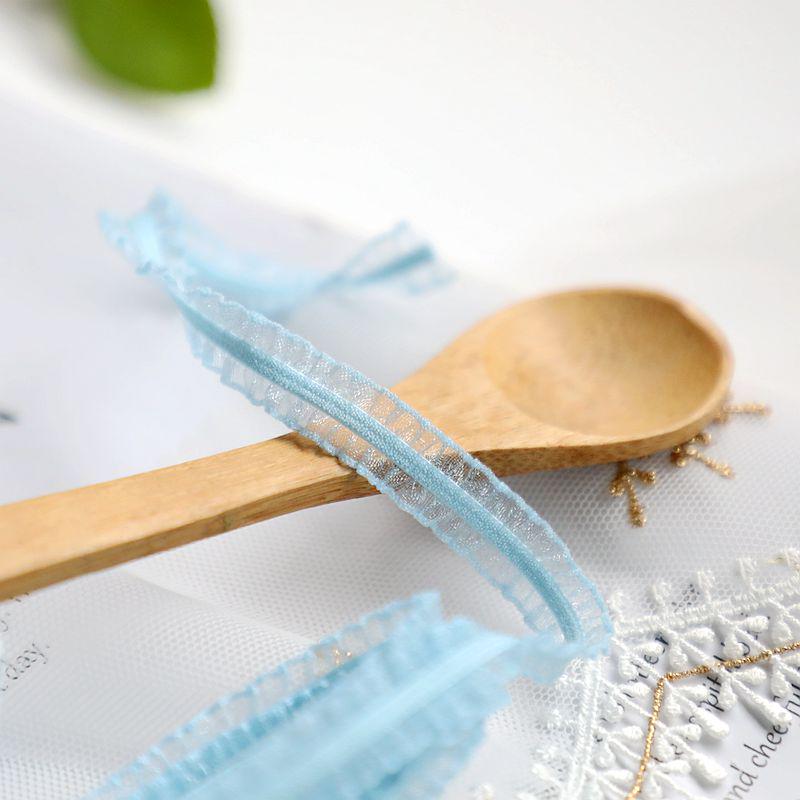 1cm Wide Double-Sided Sheer Elastic Lace Trim for Doll Clothes and Costume Accessories