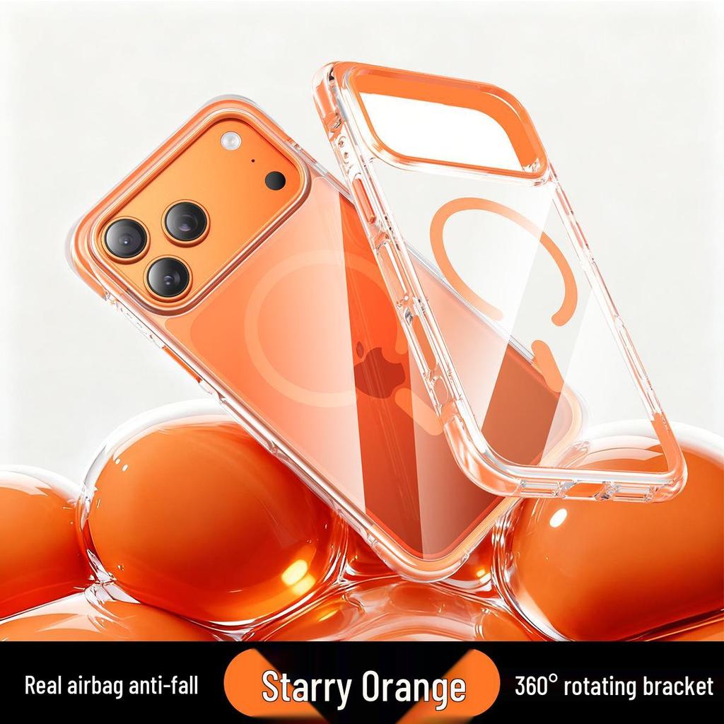 iPhone 17 Pro Max Color-Block Airbag Transparent Magnetic Case - New Anti-Fall Protective Cover