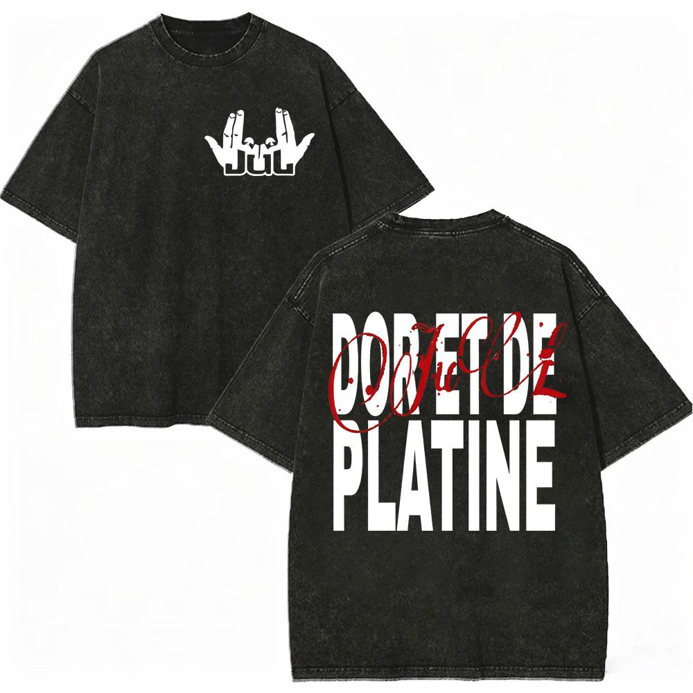Vintage Washed Rapper JUL Album Graphic T Shirts Men Women Clothing Fashion Hip Hop T-shirt Summer Casual Loose Cotton T-shirts