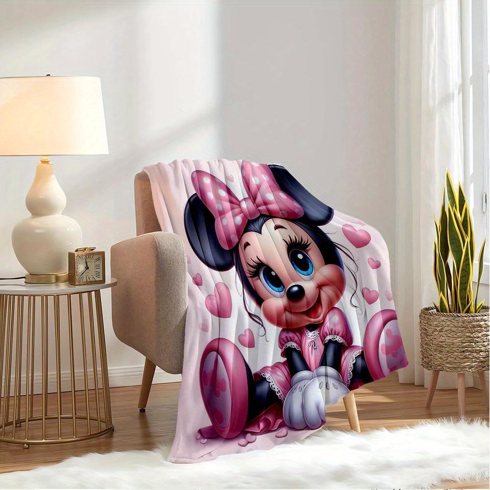 1pc Cover Blanket - Cute Mickey and Minnie design, perfect for bedding small quilt, sofa blanket, gift idea, home decoration, cozy warm plush fabric