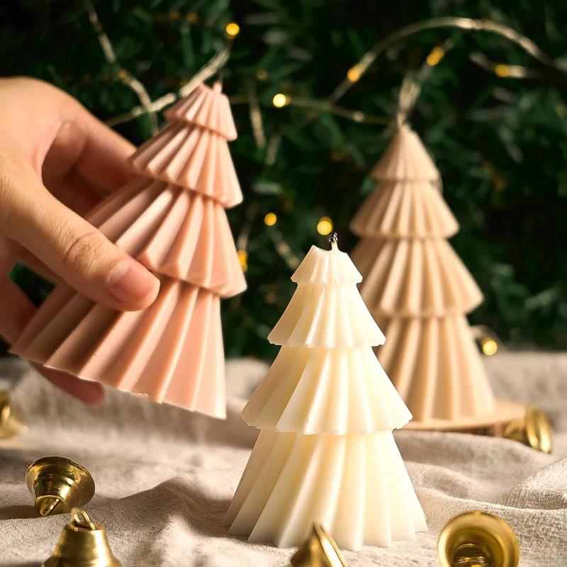 2026 Latest Models Christmas Tree Silicone Candle Mold DIY Handmade 3D Tree Shape Aromath Soap Ornaments Mold Craft Gifts Making