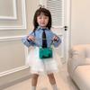 Stylish Pure Color Baby Shoulder Bag Trendy Korean Design For Kids With Breathable Material
