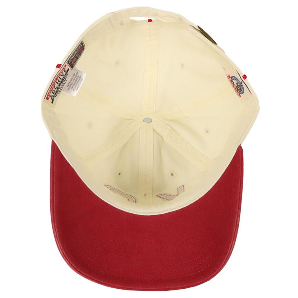 [American Needle] Cap Kansas City Monarchs Negro League Logo Hat Men's Women's MiLB Low Cap Unisex Ivory x Dark Red