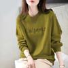 Sweatshirt for Women Cotton Oversize EmbroiderySlimming Loose Round Neck Casual Pullover Long Sleeve Spring Sweatshirt Top