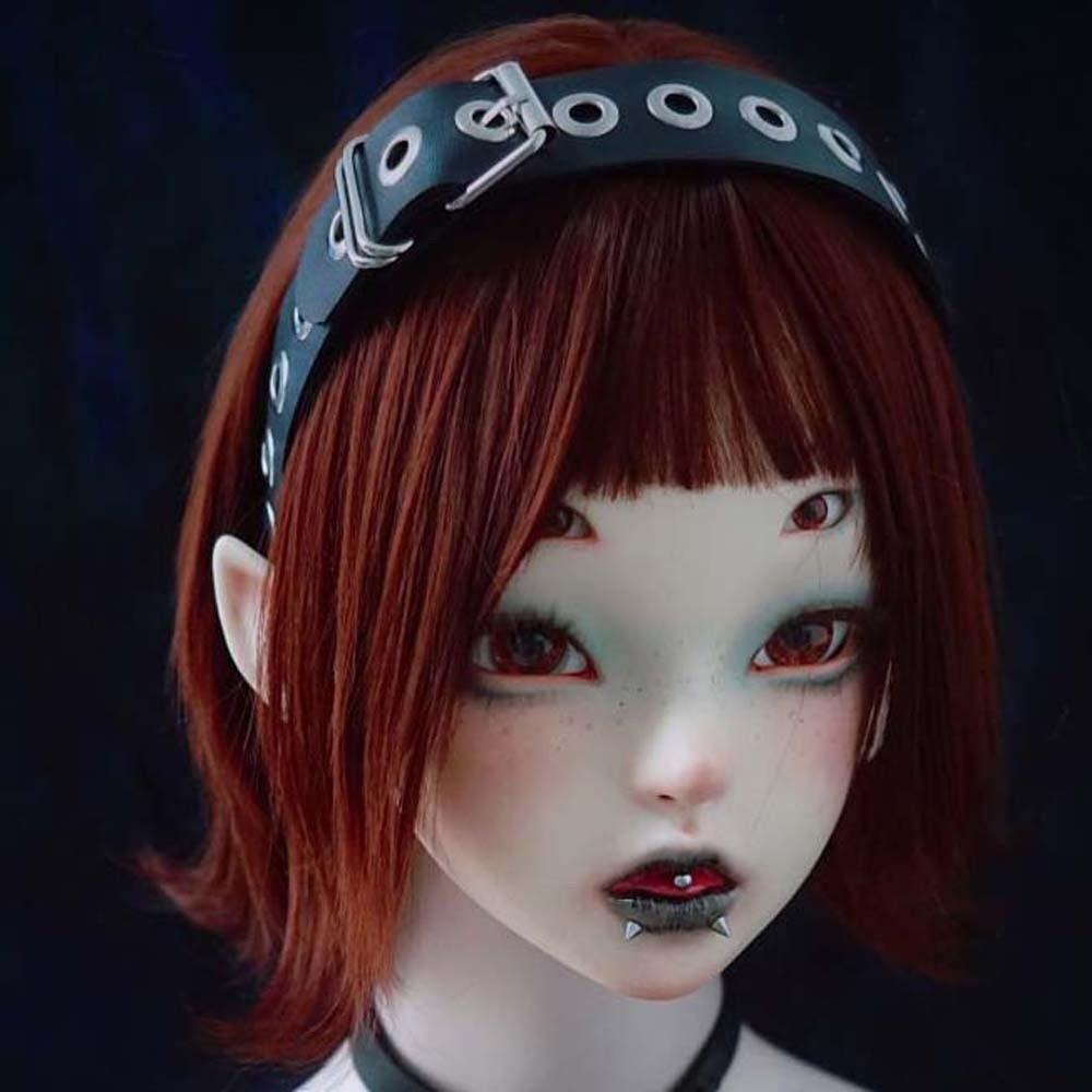 Rock-inspired Steampunk Hair Hoop Y2K Leather Buckle Hairband Metal Punk Rivet Headband Cosplay