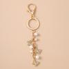 Cute Crystal Butterfly Keychain Women Girls Pearl Key Ring Pendants for Handbag Decor DIY Handmade Key Chain Jewelry Gifts