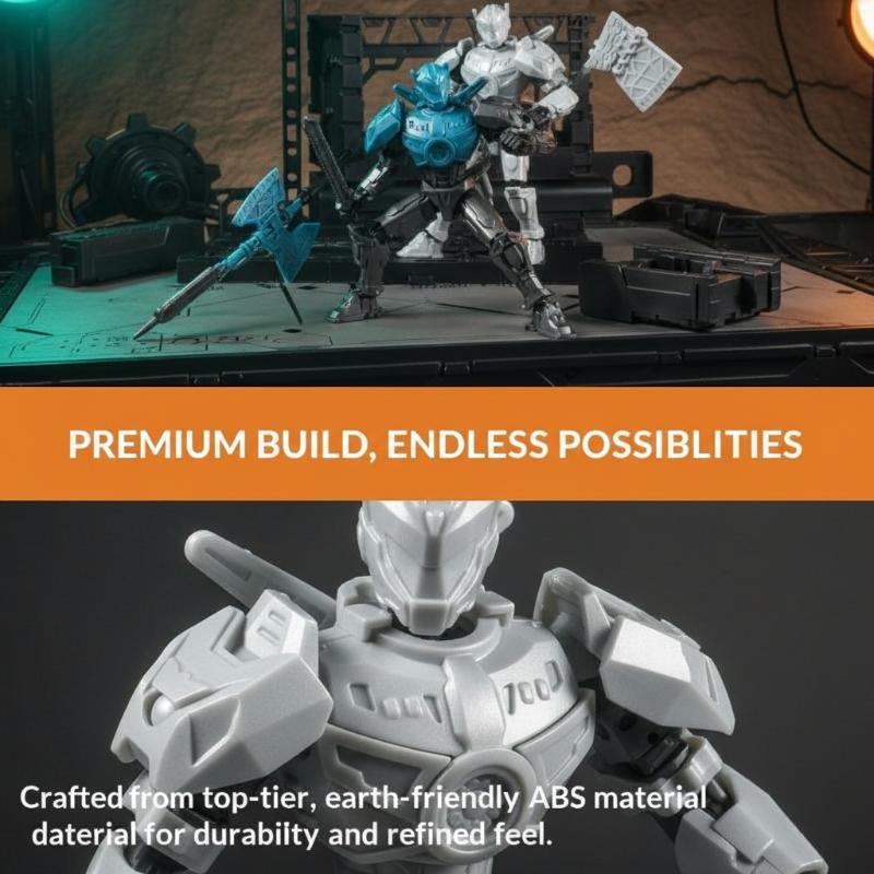 Mecha Action Figure Movable Joints Independent Skeleton Multi Color for Play & Display Ideal Toy for Boys Kids