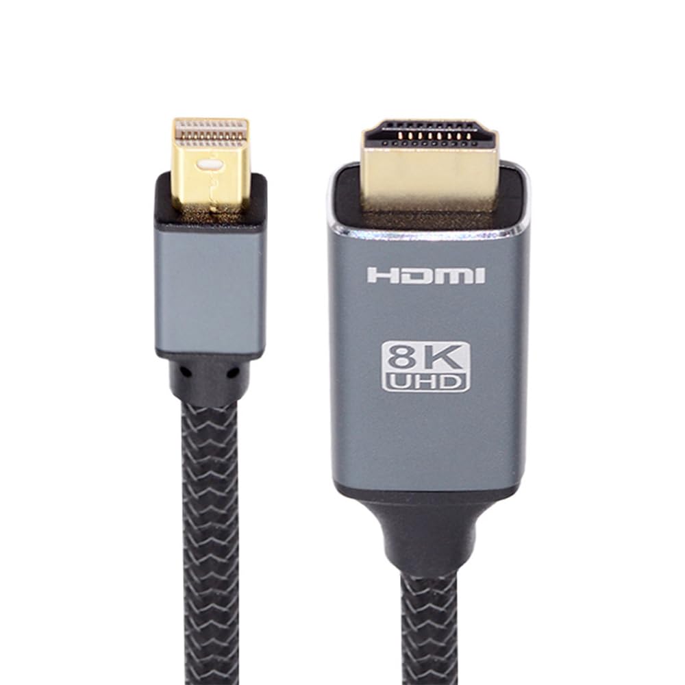 cablecc 8K 60Hz to HDMI Male Mini DisplayPort Source to HDMI Display UHD 4K Monitor Mini-DP 1.4 2.0 Cable, 1.8M