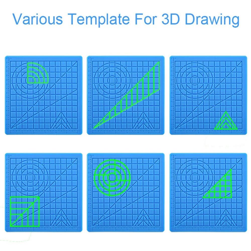 3D Printing Silicone Mat DIY With 2 Finger Protectors Template Drawing Tool Silicone Pad Drawing Tools for Kids Adults