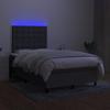 Maison Exclusive - Sommier à lattes de lit matelas LED gris foncé 120x190 cm tissu