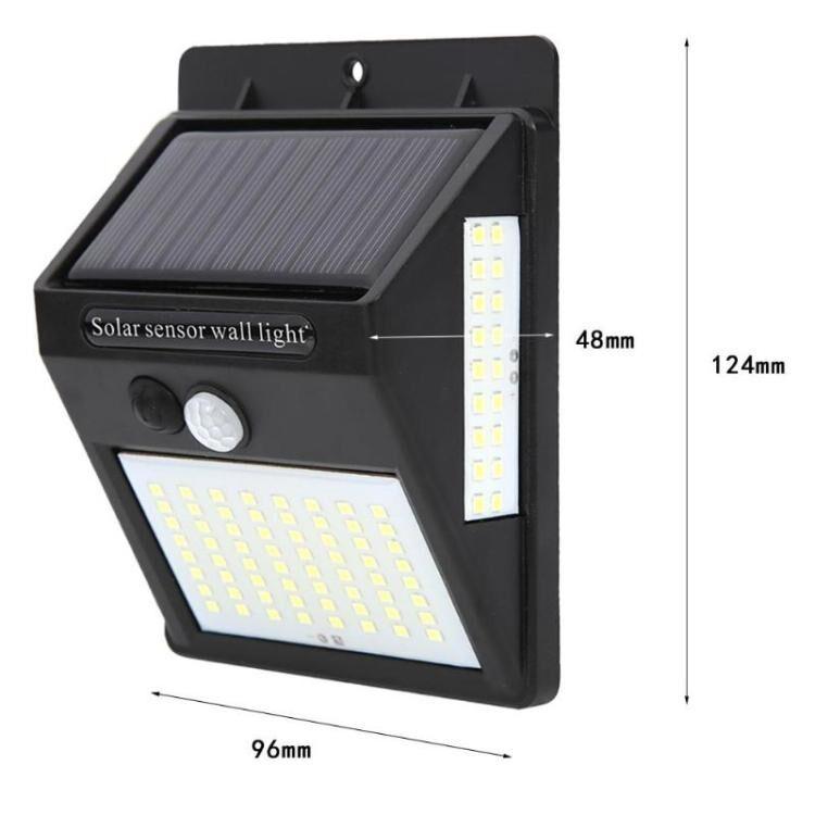100LEDs 3 Sides Luminous Solar Powered Light Control IP65 Waterproof Motion Sensor Wall Light