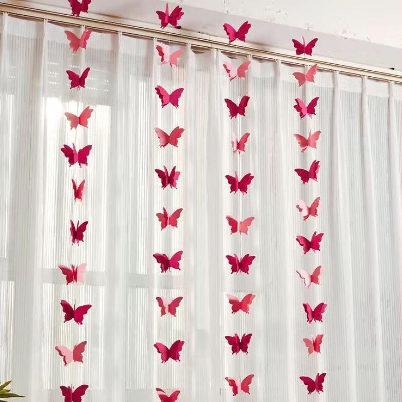4pcs Wedding Butterfly Hanging Garland 3D Paper Bunting Banner Party Decorations for Bridal Shower Birthday  Party Home Decor
