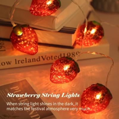 5FT 10LED Strawberry String Lights Christmas Decorative Fairy Lights LED Hanging Lights Always On