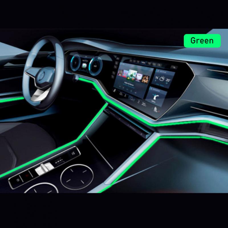 5M/3M/1M Car LED Atmosphere Light DIY Flexible Glow EL Wire Neon Cable Wire USB Lamp 2.3MM LED Strip Car Interior Lights