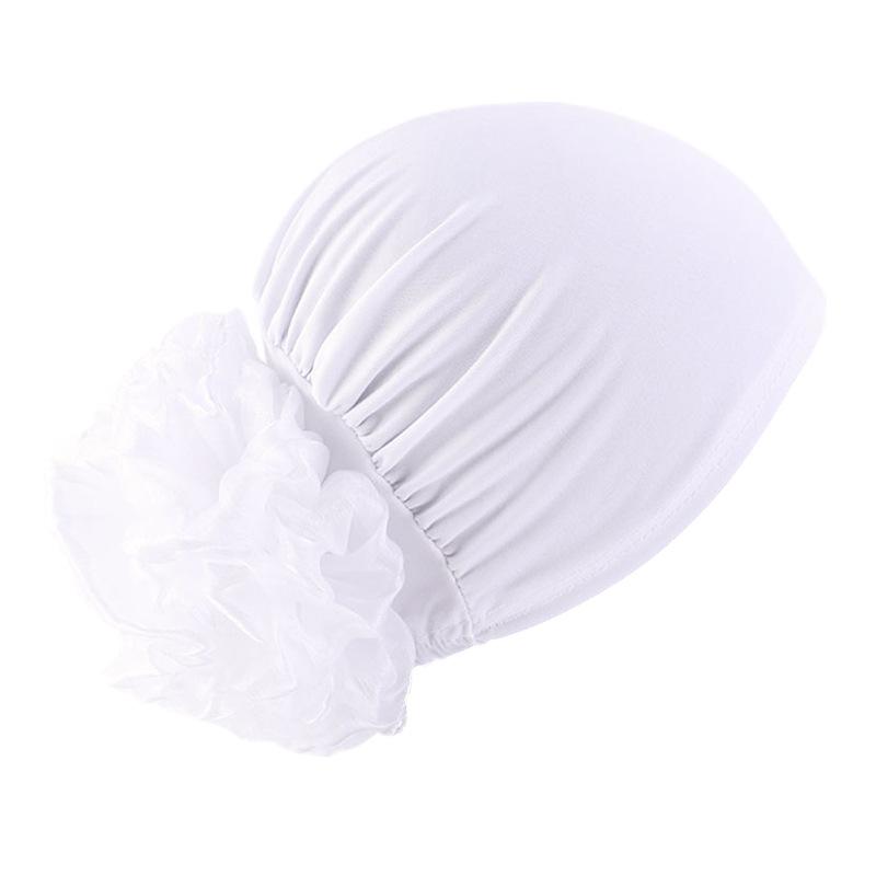 

Women Elastic Turban Cap Flower Headscarf Muslim Hijab Undercap Bonnet Hair Loss Cover Chemo Cap Islamic Head Wrap Beanie белый