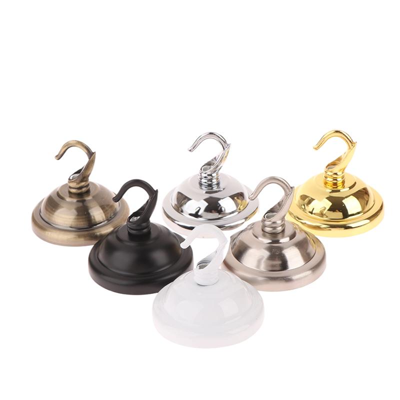 1 Set Ceiling Mount Pendant Lamp Base Black/White/Bronze/Gold/ 56Mm Diy Round Iron Hook Ceiling Plate Base