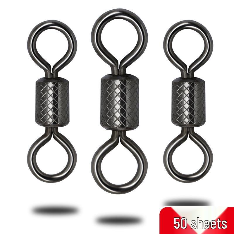 High Tensile Black Pit Embossed Alloy Figure Eight Ring Connector for High-Speed Fishing Accessories