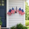 yangyizhi American Flag Stand Set, 5Pcs Celebration Flags with Poles And Fan-Shaped Bases for Wall Balcony Shop Fronts Outdoor Decor Patriotic