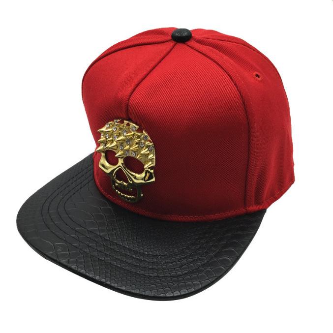 European and American new crocodile pattern PU leather baseball cap male trend hip hop skull flat brim hat street men and women