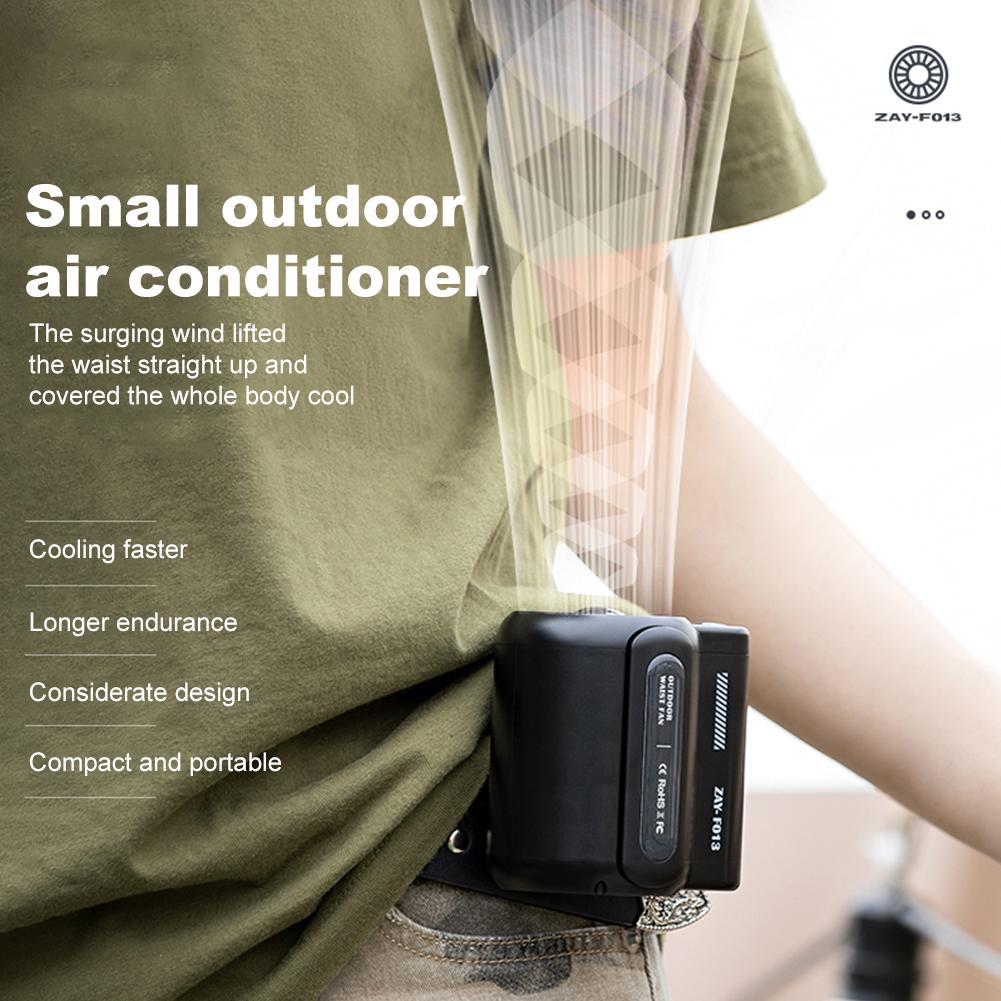 

4500mAh Wearable Personal Fan Portable Mini Waist Fan 3 Speed USB Rechargeable Waist Clip Fan Multifunction Outdoor Cooling Fans