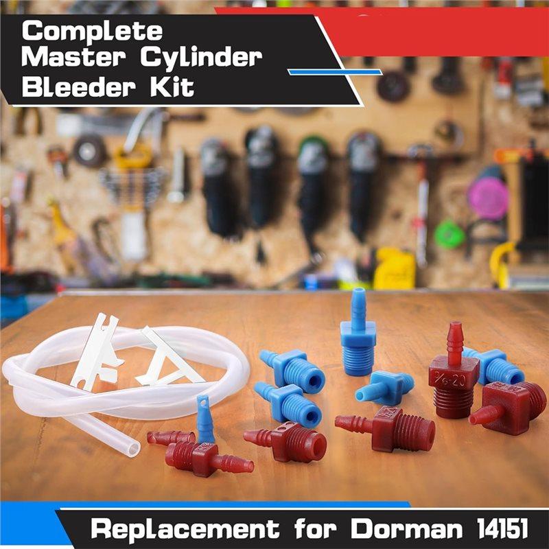 A25F-Master Cylinder Bleeder Kit Replacement For 14151, 22 Inch Hose, Clip, SAE And Metric Fittings Universal Fit