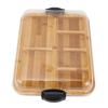 Charcuterie Board with Built In Compartments Clear Locking Lid Dual Sided Bamboo Cutting Board
