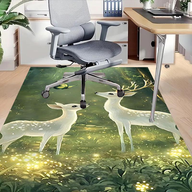 1pc Deer Butterfly Carpet Office Rug Outdoor Mat Home Decor Area Carpet Festival Gift Office Desk Chair Carpet
