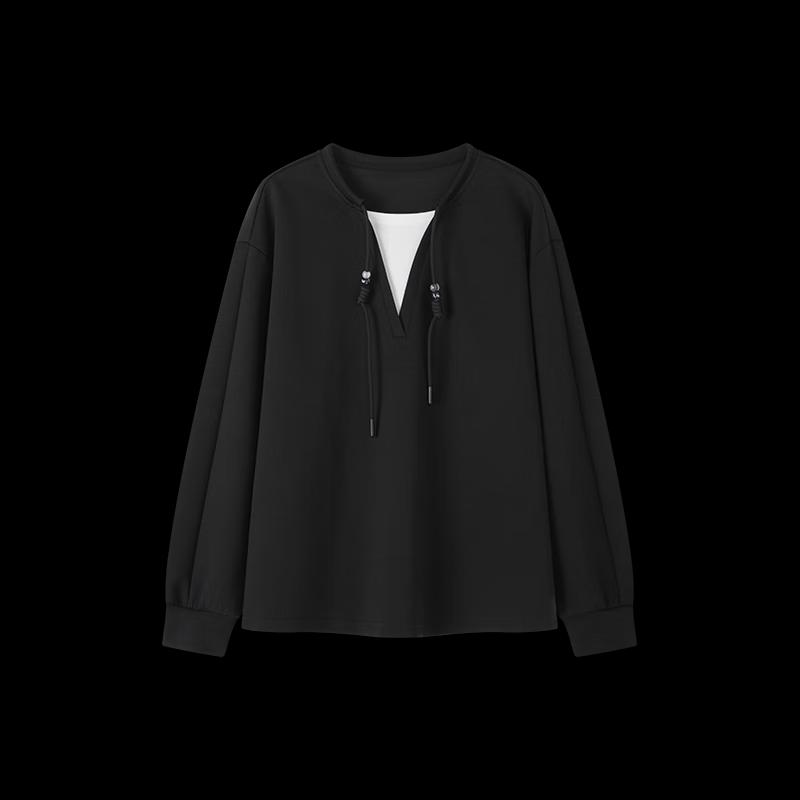 Mohan Yimei Color-block Faux Two-piece Sweatshirt