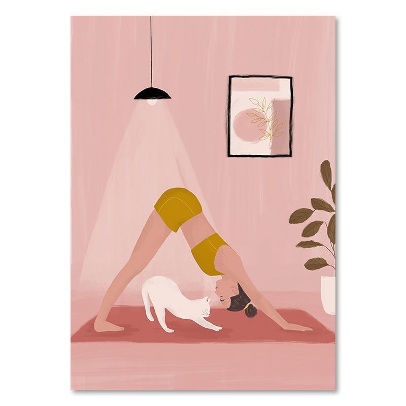 

Абстрактная мода винтаж девушка холст декоративная живопись цветочный йога постер комната настенные художественные принты картинки для домашнего декора 21x30cm No Framed