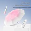 12-Rib Automatic Folding Gradient Sun & Rain Umbrella, Black Glue Anti-UV Protection