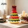 Energy Saving LED Night Light Lighted Christmas Tree Tabletop Decor, Resin Artificial Xmas Ornament Desktop with Warm Glow, USB Powered Holiday