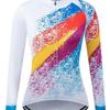 Womens Long Sleeve Cycling Jersey Breathable Quick Dry Mountain Road Bike Top