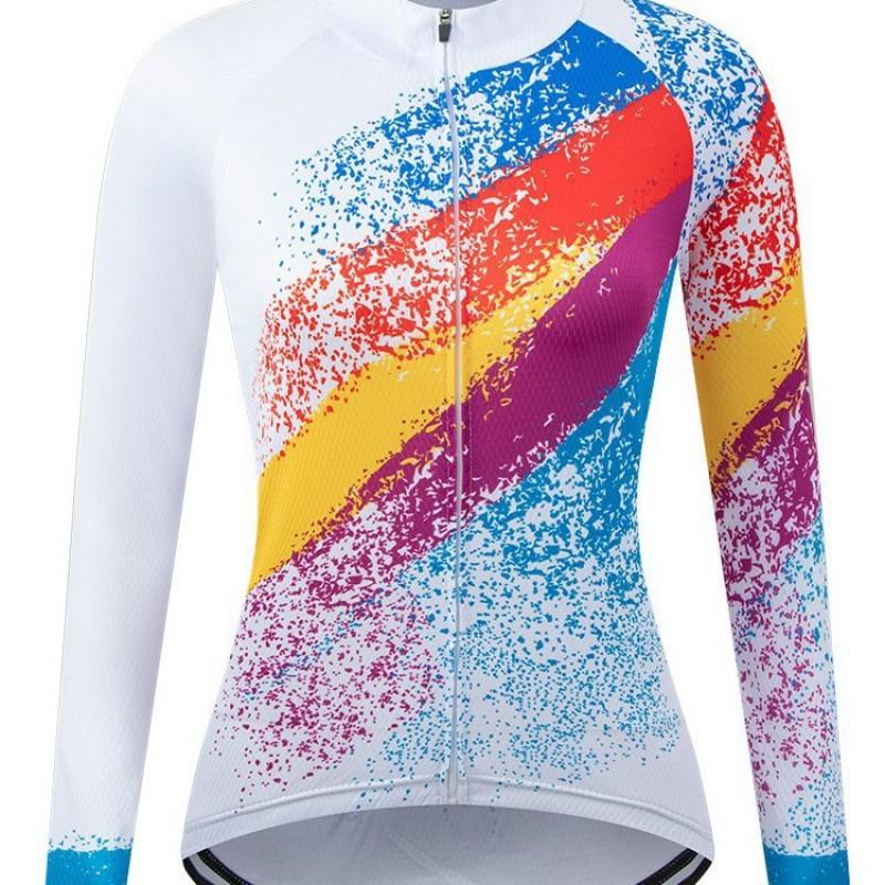 Womens Long Sleeve Cycling Jersey Breathable Quick Dry Mountain Road Bike Top