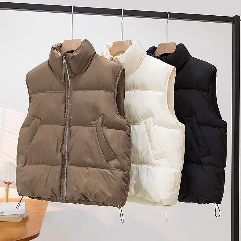 Fashion Sleeveless Women's Vest Short Outer Wear Autumn and Winter New Stand-up Collar Jacket Thickened Coats Zipper Cotton-padded Clothes