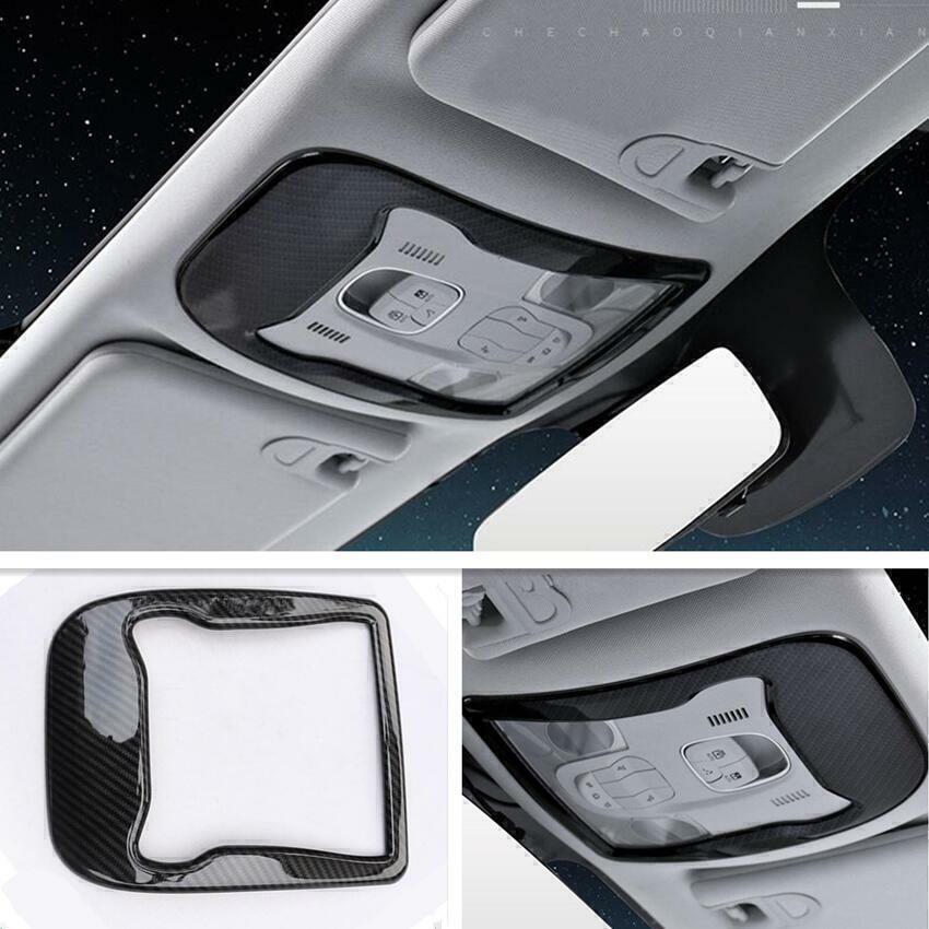 For Jeep Renegade 15-2023 Carbon Fiber Roof Front Reading Light Cover Trim 1pc