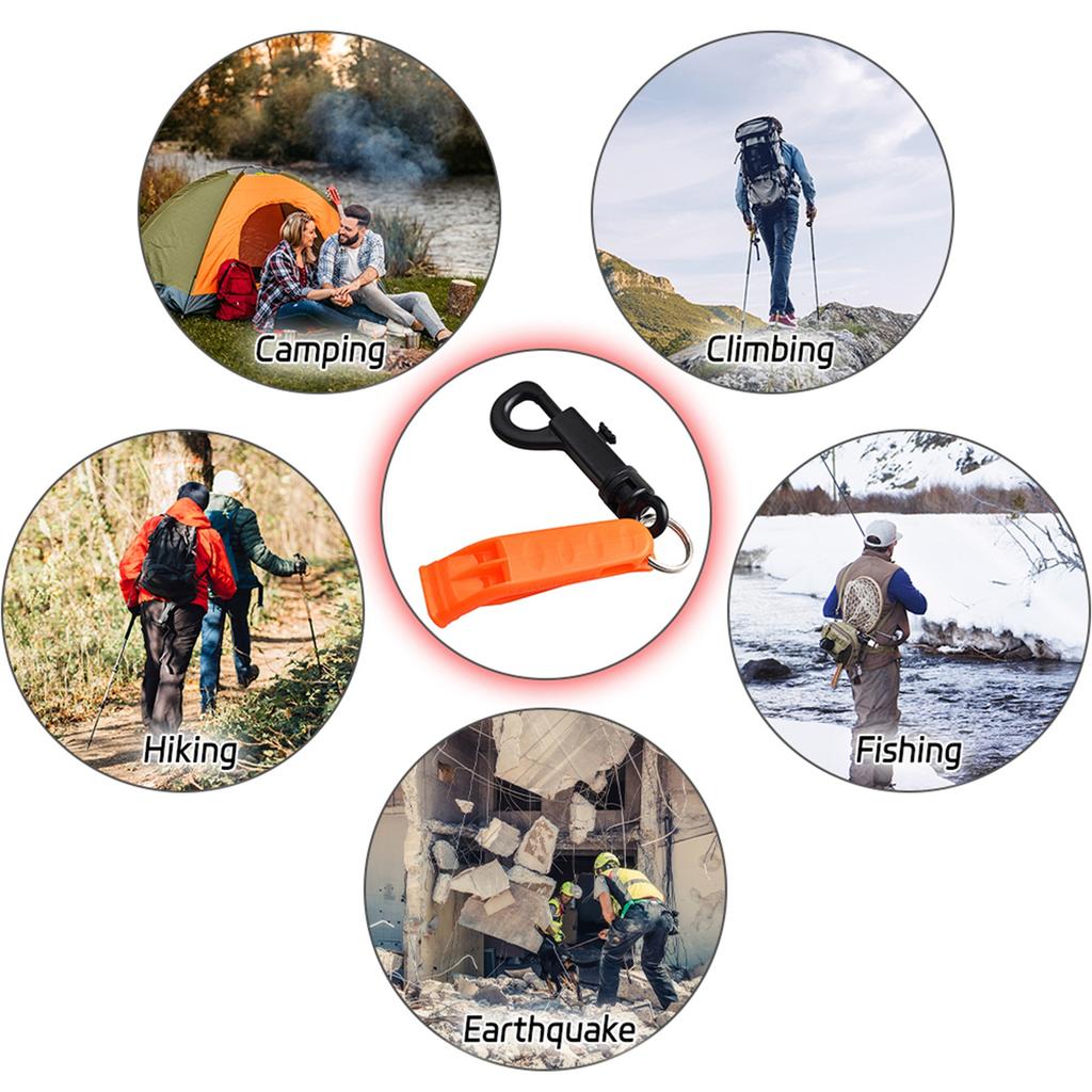 2/6PCS Emergency Whistle Safety Survival Whistle Signal Whistle with Hook Ideal for Outdoor Camping, Hiking, and Trekking
